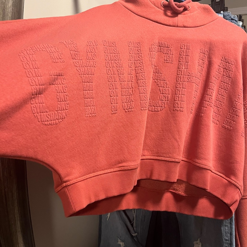 Gymshark Women's Coral Hoodie Medium VINTAGE Cropped